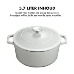 MOA Gietijzeren Braadpan - Inhoud 5,7 Liter - 26CM - Rond - Alle Warmtebronnen - Ook Voor Inductie - Gewicht 5,8 Kg - Wit - C26W -Eersteklas Kookgereiwinkel 1200x1200 997