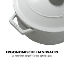 MOA Gietijzeren Braadpan - Inhoud 5,7 Liter - 26CM - Rond - Alle Warmtebronnen - Ook Voor Inductie - Gewicht 5,8 Kg - Wit - C26W -Eersteklas Kookgereiwinkel 1200x1200 998