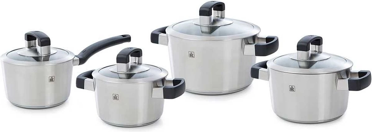 BK Conical Cool Glas Pannenset - 4-delig - RVS - Glazen Deksel - Inductie 3 BK Conical Cool Glas Pannenset - 4-delig - RVS - Glazen Deksel - Inductie