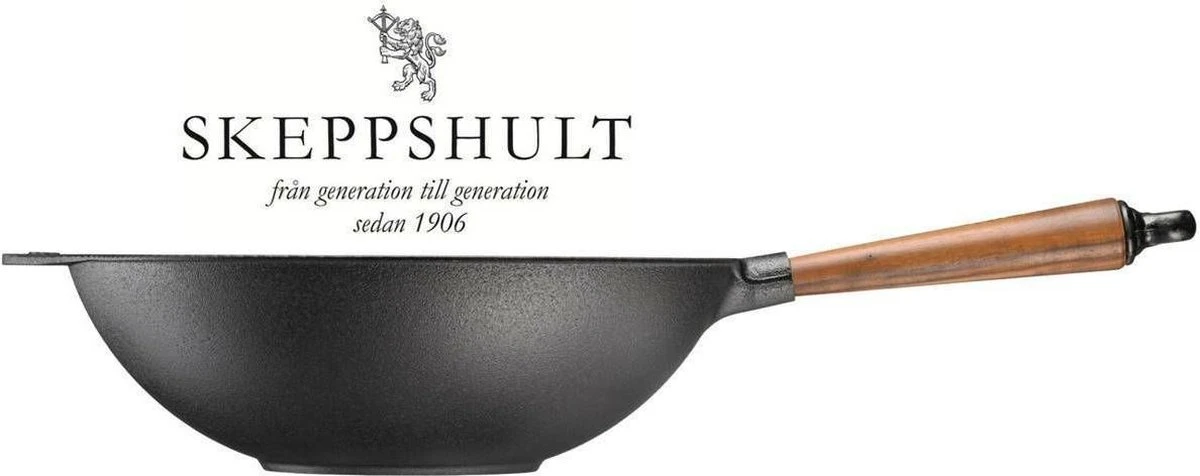 Skeppshult - Wokpan Walnoot Handgreep 32 Cm 4 Skeppshult - Wokpan Walnoot Handgreep 32 Cm - Afbeelding 2