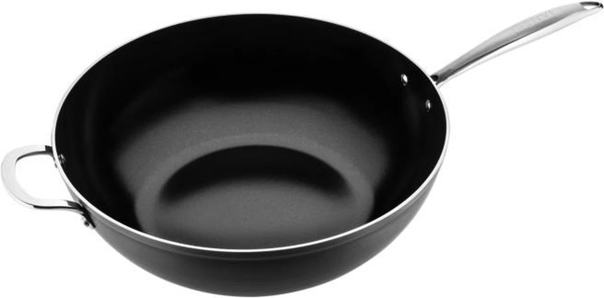ISENVI Victoria Forged Keramische Wokpan 32CM - RVS Greep 3 ISENVI Victoria Forged Keramische Wokpan 32CM - RVS Greep