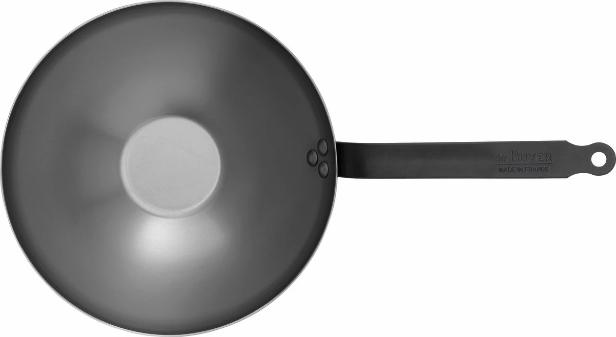 DeBuyer Mineral B Black Wok - 28cm - Staal 4 DeBuyer Mineral B Black Wok - 28cm - Staal - Afbeelding 2