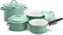 Lite-Body Magus Pannenset 4-delig - Emaille - Olijf Groen - Inductie