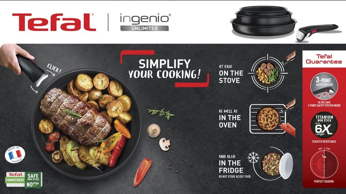 Tefal Ingenio Unlimited - Pannenset - 4-delig 11 Tefal Ingenio Unlimited - Pannenset - 4-delig - Afbeelding 9