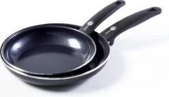 GreenPan Cambridge Koekenpannenset Ø 20cm + Ø 28cm - Zwart - Inductie - PFAS-vrij