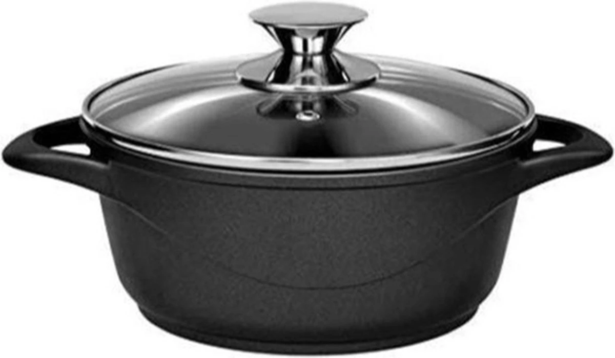 Smile - 8 Delige Pannenset - Antiaanbaklaag - Vaatwasser Bestendig - Geschikt Voor Iedere Kookplaat - MGK-18 - Zwart 11 Smile - 8 Delige Pannenset - Antiaanbaklaag - Vaatwasser Bestendig - Geschikt Voor Iedere Kookplaat - MGK-18 - Zwart - Afbeelding 9