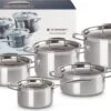 Le Creuset RVS Kookpan 18cm / 20cm / 24cm + Lage Kookpan 20cm + Steelpan 16cm 2 Le Creuset RVS Kookpan 18cm / 20cm / 24cm + Lage Kookpan 20cm + Steelpan 16cm -Eersteklas Kookgereiwinkel 1200x707 6