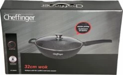 Cheffinger Wokpan Met Deksel - 32cm - Zwart - Pan - Keukenaccessoires -Eersteklas Kookgereiwinkel 1200x730 2