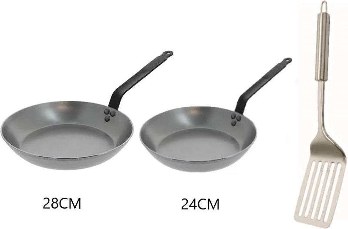 DeBuyer Carbone Plus Koekenpannenset Inductie - Zonder Anti Aanbaklaag - Gratis Spatel - Alle Warmtebronnen 6 DeBuyer Carbone Plus Koekenpannenset Inductie - Zonder Anti Aanbaklaag - Gratis Spatel - Alle Warmtebronnen - Afbeelding 4