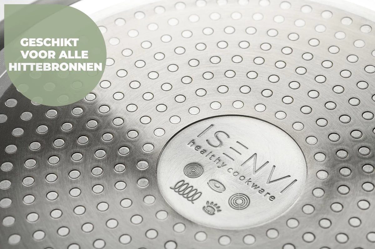 ISENVI Murray Keramische Kookpan 24 CM - RVS Greep 7 ISENVI Murray Keramische Kookpan 24 CM - RVS Greep - Afbeelding 5