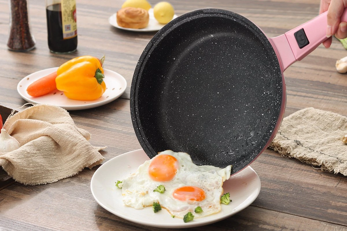 Swiss Pro+ | Set 14 Delige Pannenset | Inductie - Pannensets - Glazen Deksel - Met Afneembare Handgreep - Marmeren Interieur -PFAS-vrij | Pink 7 Swiss Pro+ | Set 14 Delige Pannenset | Inductie - Pannensets - Glazen Deksel - Met Afneembare Handgreep - Marmeren Interieur -PFAS-vrij | Pink - Afbeelding 5