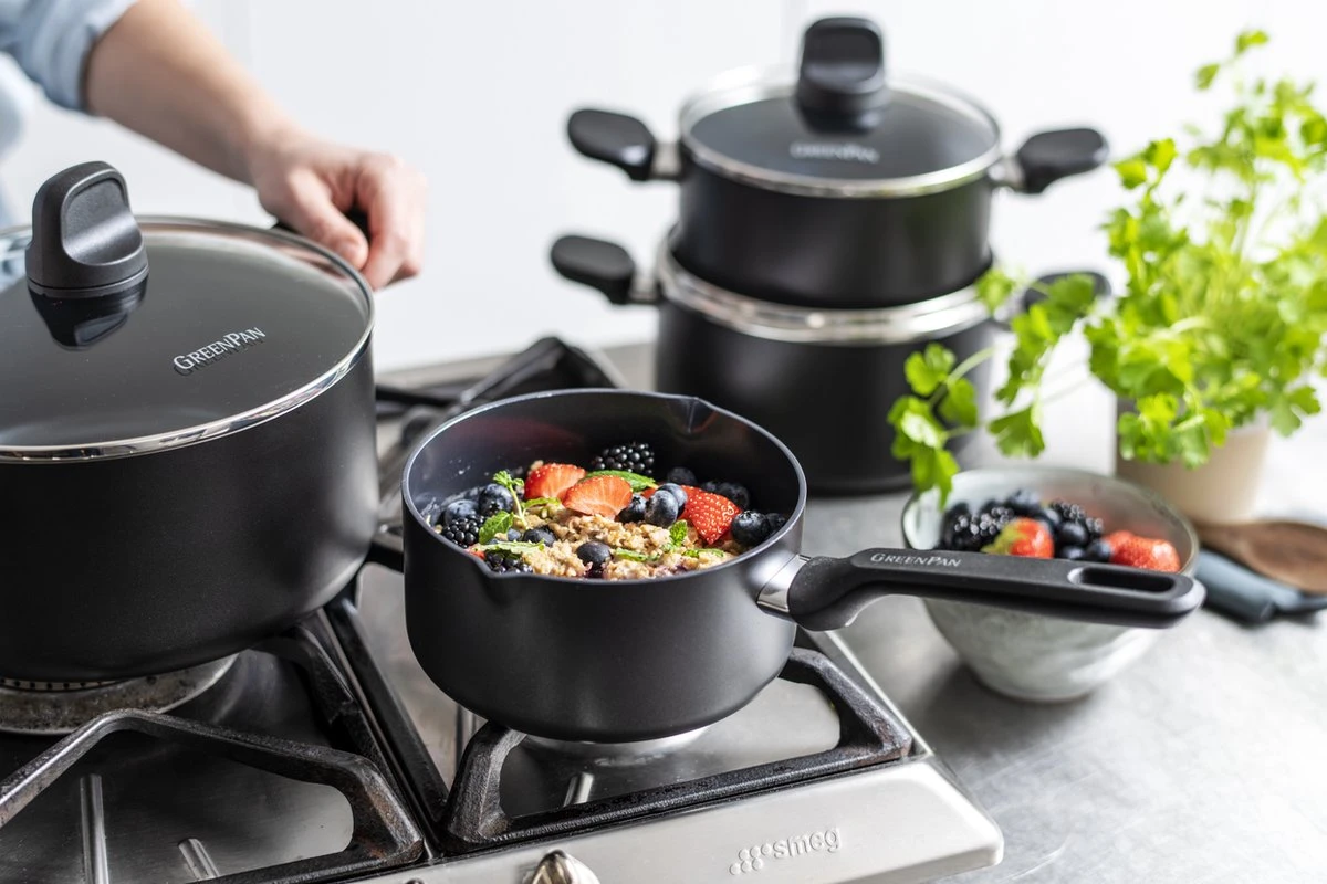 GreenPan Memphis Pannenset - 4-delig - Zwart - Inductie - PFAS-vrij 4 GreenPan Memphis Pannenset - 4-delig - Zwart - Inductie - PFAS-vrij - Afbeelding 2