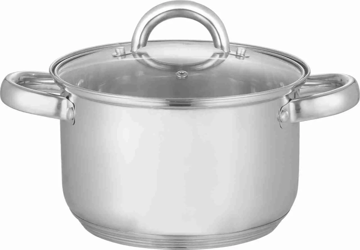 Kleine Kookpan Met Deksel - 20cm - RVS - Inductie 4 Kleine Kookpan Met Deksel - 20cm - RVS - Inductie - Afbeelding 2