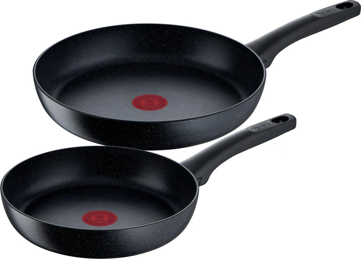 Tefal Black Stone Koekenpannenset - Ø 24/28 Cm 3 Tefal Black Stone Koekenpannenset - Ø 24/28 Cm