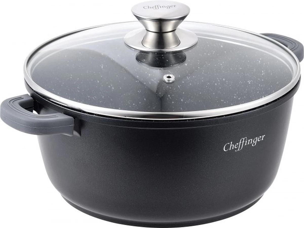 Cheffinger Kookpan/Diepe Pan Met Deksel - 20cm - 2,5L 6 Cheffinger Kookpan/Diepe Pan Met Deksel - 20cm - 2,5L - Afbeelding 4