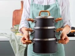 Gero Mark Kookpannenset - 4-delig - Zwart - Houtlook Grepen - Inductie - PFAS-vrij -Eersteklas Kookgereiwinkel 1200x900 12