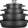 Smile 10-Delige Pannenset - Anti Aanbaklaag - Vaatwasser Bestendig - Zwart - MGK-17 2 Smile 10-Delige Pannenset - Anti Aanbaklaag - Vaatwasser Bestendig - Zwart - MGK-17 -Eersteklas Kookgereiwinkel 1200x902 6
