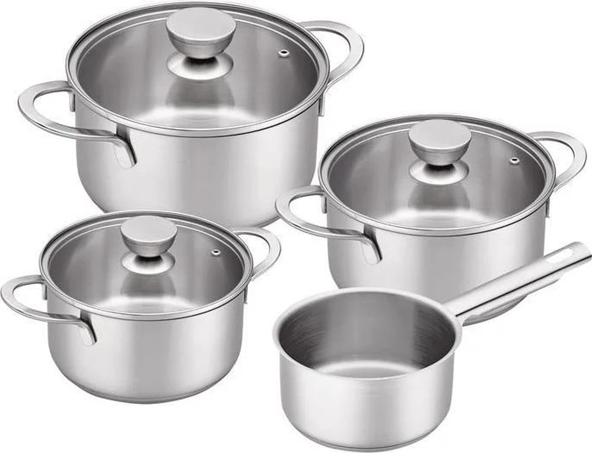 Brabantia Futura Kookpannenset - 4 Delig - RVS 3 Brabantia Futura Kookpannenset - 4 Delig - RVS