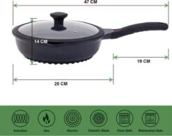 Wokpan - Multifunctionele 3 In 1 Pan Met Deksel + Wok + Hapjespan 28 Cm 7 Wokpan - Multifunctionele 3 In 1 Pan Met Deksel + Wok + Hapjespan 28 Cm -Eersteklas Kookgereiwinkel 1200x953
