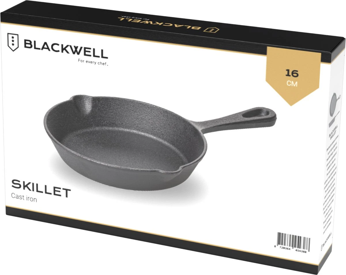Blackwell Koekenpan Gietijzer - ø 16 Cm - Zonder Anti-aanbaklaag 8 Blackwell Koekenpan Gietijzer - ø 16 Cm - Zonder Anti-aanbaklaag - Afbeelding 6