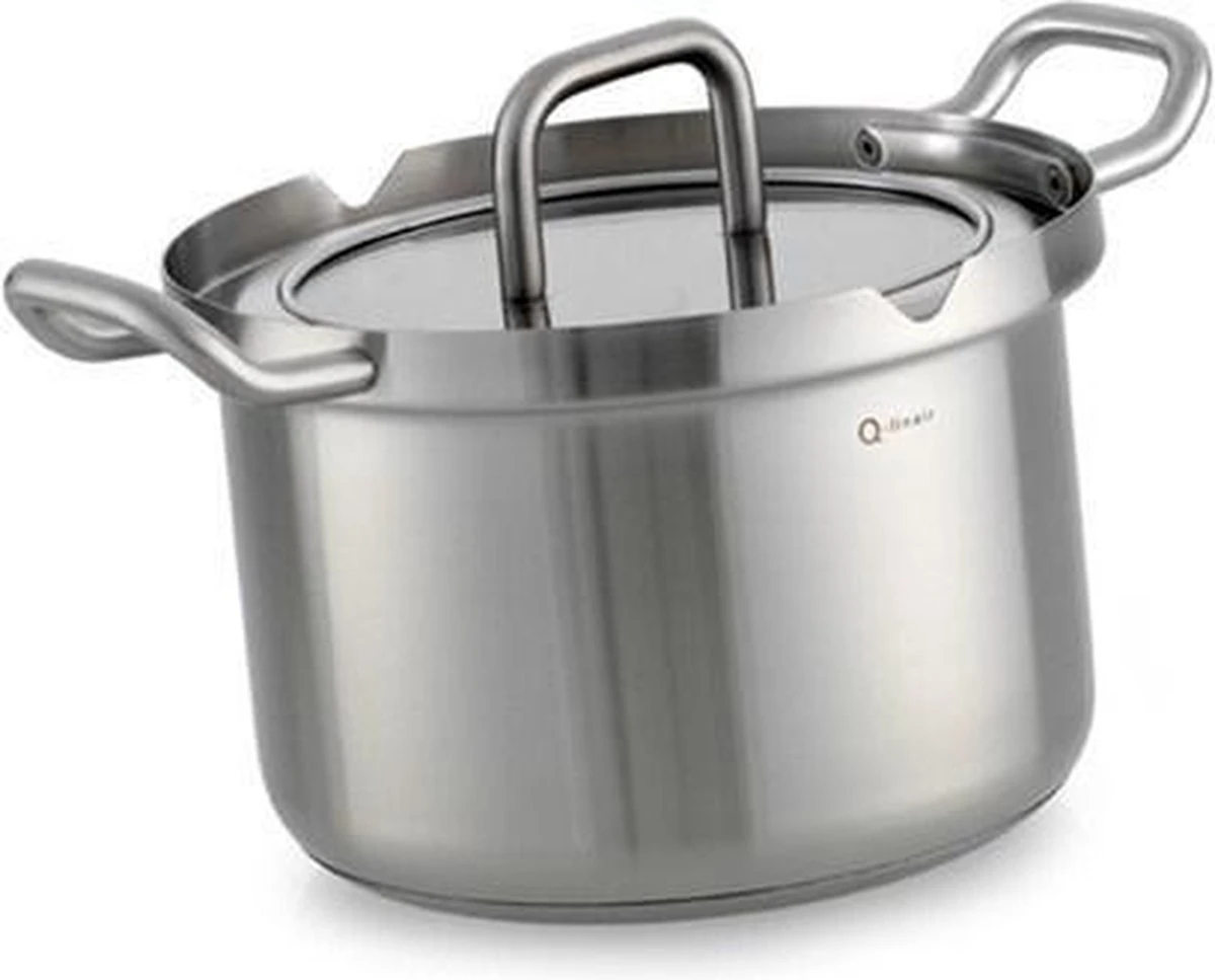 BK-Q-Linair Master Glas Kookpan 18 Cm - RVS - Glazen Deksel - Veilig Afgietsysteem - Inductie 13 BK-Q-Linair Master Glas Kookpan 18 Cm - RVS - Glazen Deksel - Veilig Afgietsysteem - Inductie - Afbeelding 11