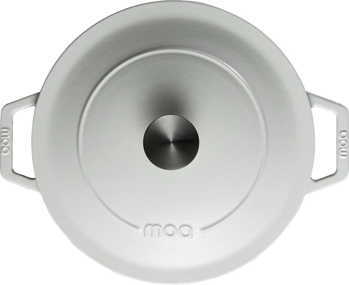 MOA Gietijzeren Braadpan - Inhoud 7,2 Liter - 30CM - Rond - Alle Warmtebronnen - Ook Voor Inductie - Gewicht 7,3 Kg - Wit - C30W 4 MOA Gietijzeren Braadpan - Inhoud 7,2 Liter - 30CM - Rond - Alle Warmtebronnen - Ook Voor Inductie - Gewicht 7,3 Kg - Wit - C30W - Afbeelding 2