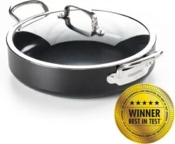 GreenPan Barcelona Infinity Pro Hapjespan Met Deksel 30cm - Zwart - Inductie - PFAS-vrij -Eersteklas Kookgereiwinkel 1200x987 2