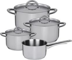 Sola Pannenset Blizz - 4 Delig - Ø Cm - Zilver - RVS - Sandwichbodem