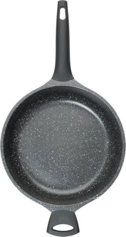 Sola Hapjespan Fair Cooking - Ø 28 Cm - Zwart/wit - Aluminium - Antiaanbaklaag -Eersteklas Kookgereiwinkel 638x1200