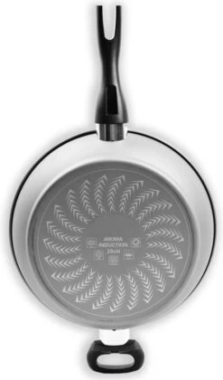 Merkloos Keukenpan Met Deksel En Heeft Een Diameter Van Ø 28 Cm - Luxe Hapjespan Keukenpan Van 28cm Anti-aanbaklaag - Handvat Zwart - Pan Met Deksel -Eersteklas Kookgereiwinkel 706x1200