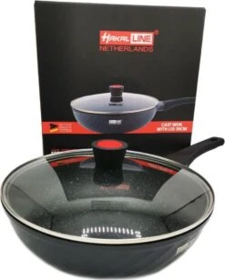 Marble Coating Wokpan Inductie - Met Glazen Deksel - Zwart - 30 Cm 16 Marble Coating Wokpan Inductie - Met Glazen Deksel - Zwart - 30 Cm -Eersteklas Kookgereiwinkel 961x1200